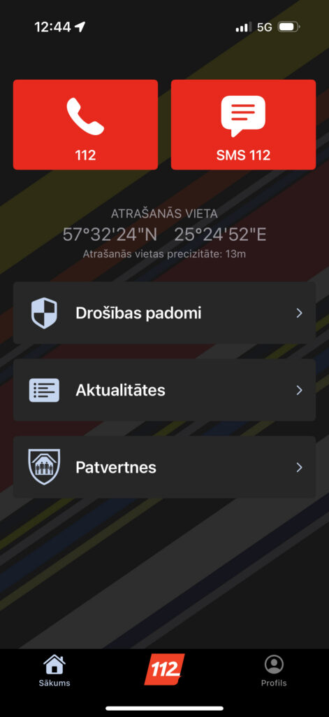 112 mobilā lietotne – ātrai un precīzai  palīdzības izsaukšanai
