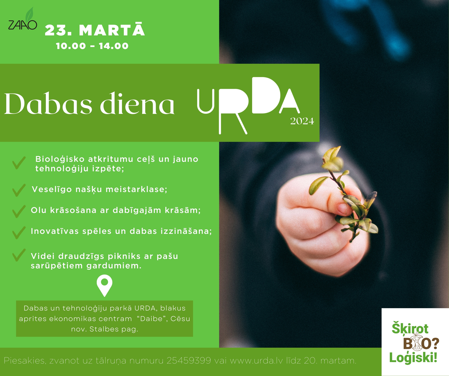 Aizraujošā Dabas diena URDĀ «BIO loģiski!» – Piedzīvojums visai ģimenei!