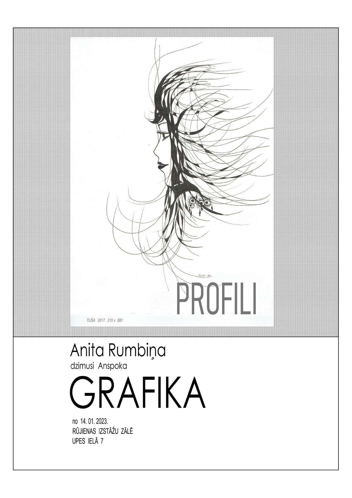 Anitas Rumbiņas grafikas darbu izstāde Rūjienas Izstāžu zālē