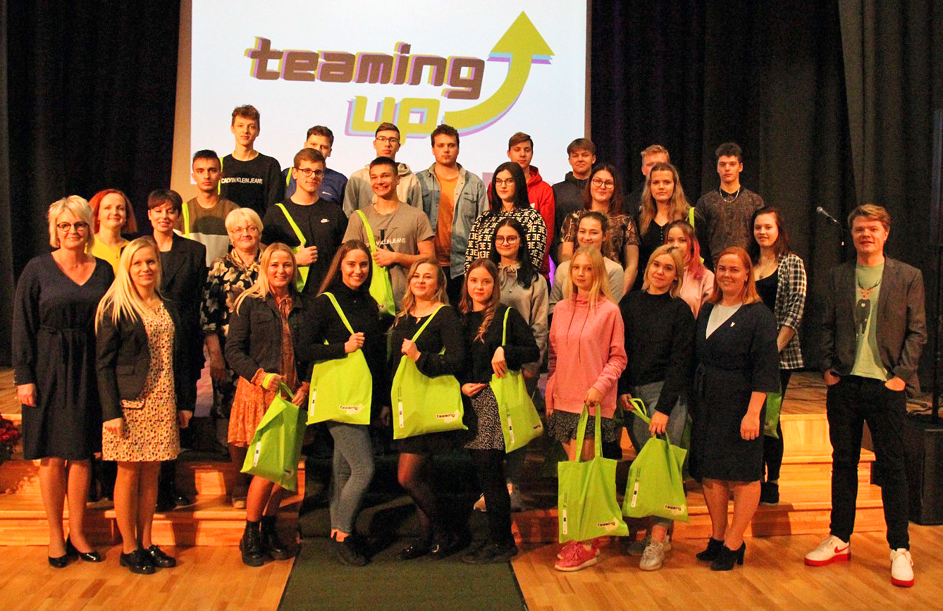 Audzēkņi iedvesmojas projekta «Teaming UP» iepazīšanās pasākumā