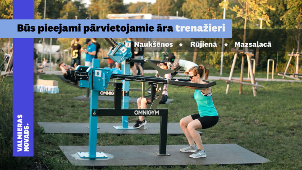 Iedzīvotājiem būs pieejami pārvietojamie āra trenažieri