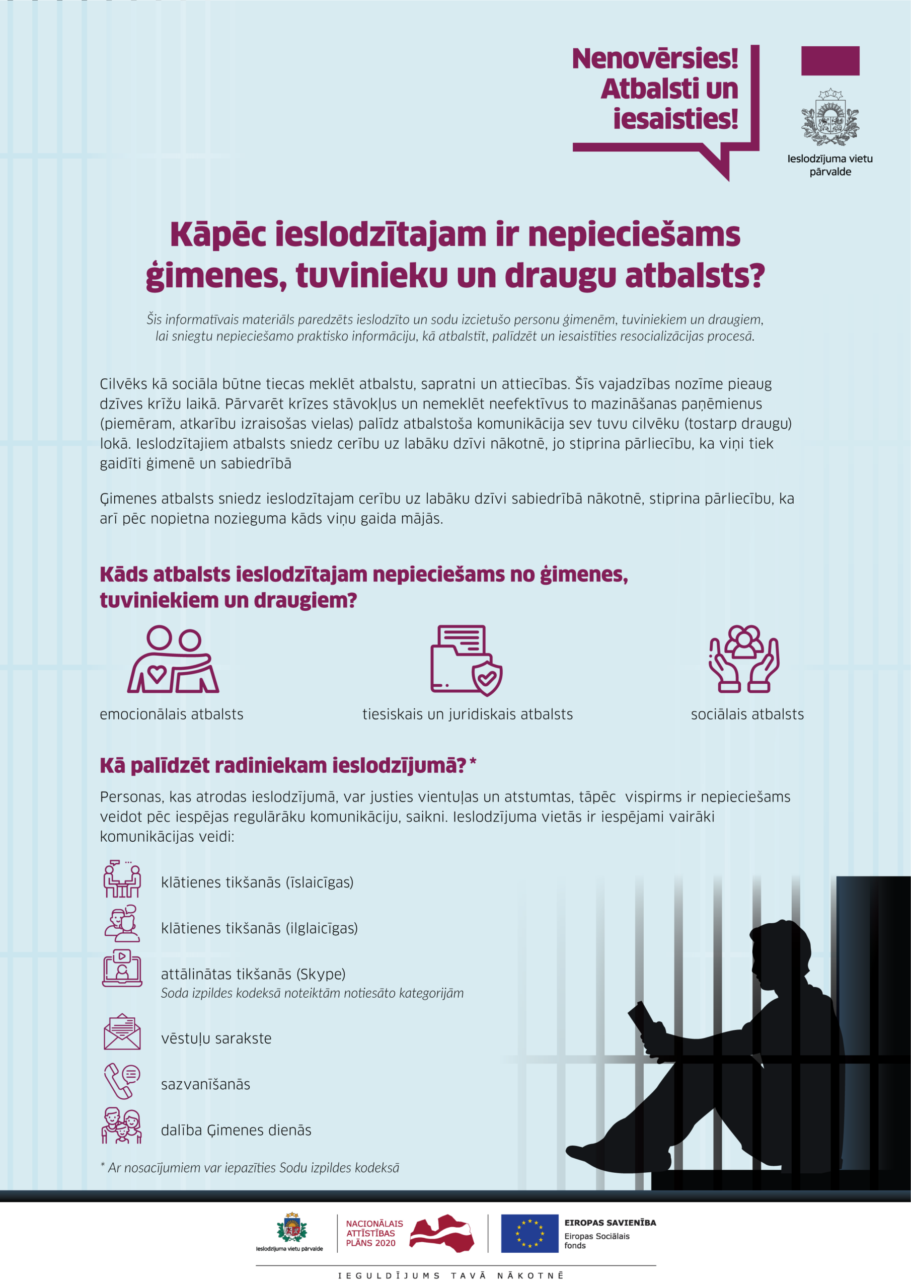 Izstrādāts praktisks informatīvs materiāls ieslodzīto ģimenes locekļiem