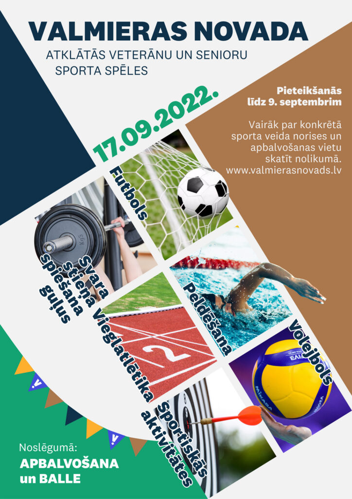 Notiks Valmieras novada atklātās veterānu – senioru sporta spēles 2022