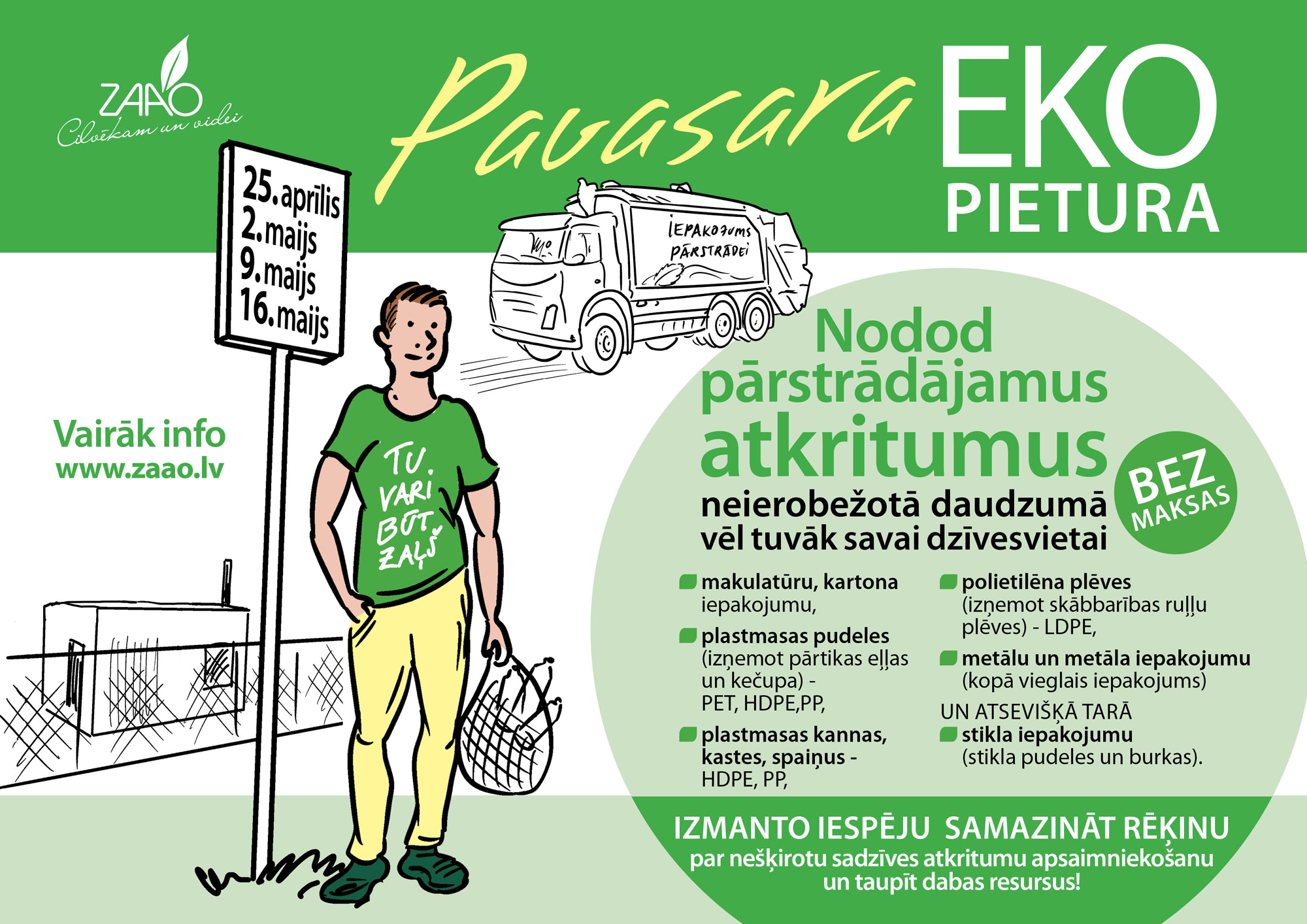 “Pavasara EKO pietura”  pie Tavām mājām!