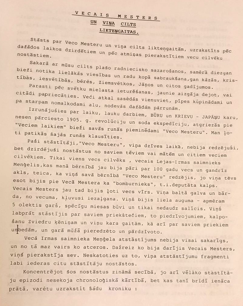 Stāsts par Veco Mesteru