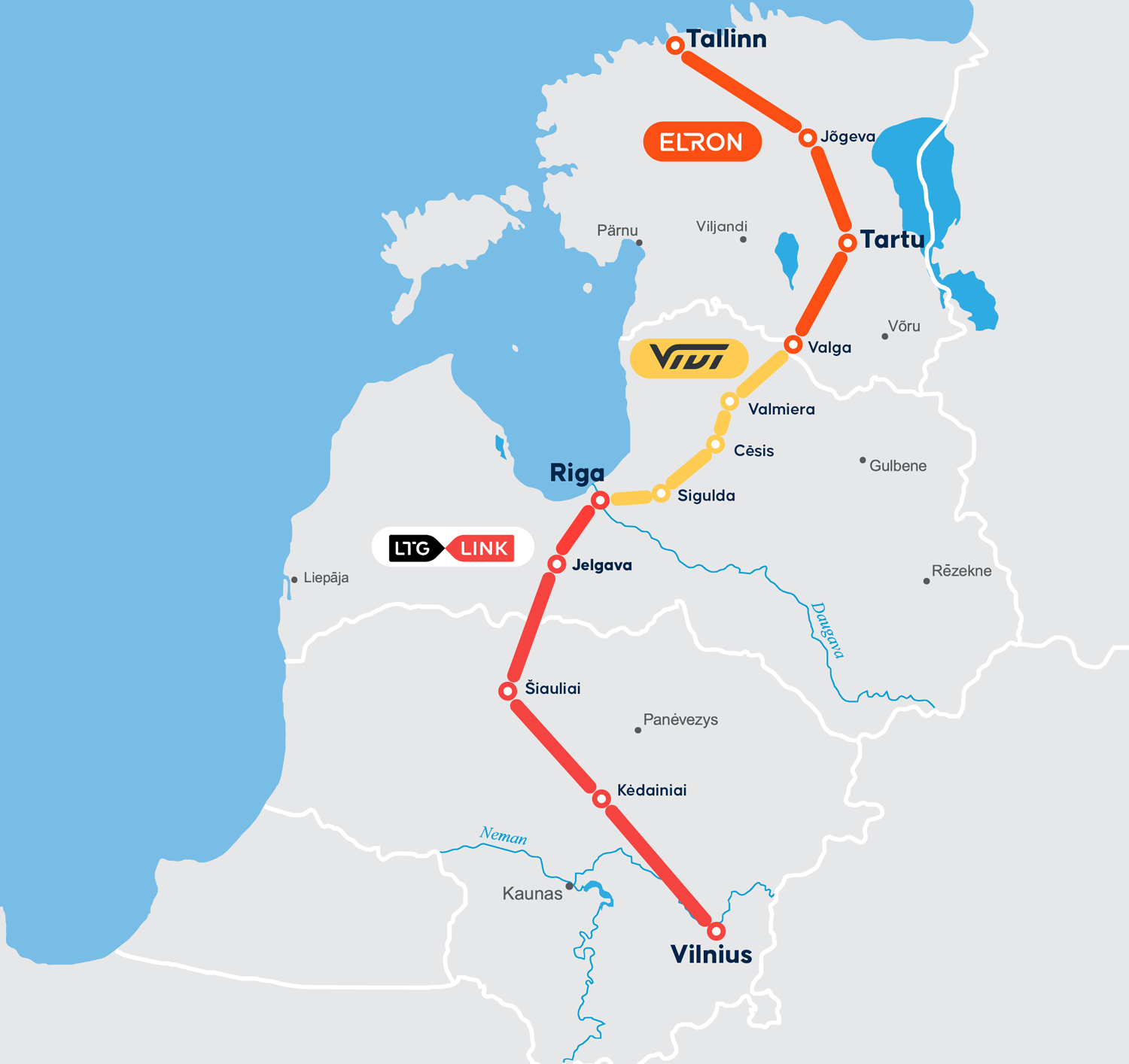 Tiks atklāts pasažieru vilcienu satiksmes savienojums Viļņa – Rīga – Tallina