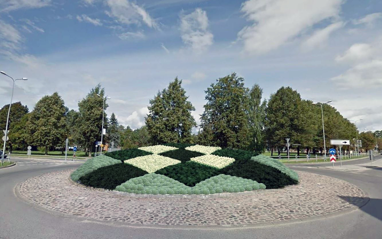 Valmierā pārveido Rīgas ielas un Matīšu šosejas rotācijas apļa apstādījumus